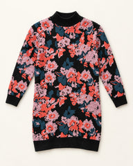 Black & Coral women's preloved winter crop top, VW-CTP137
