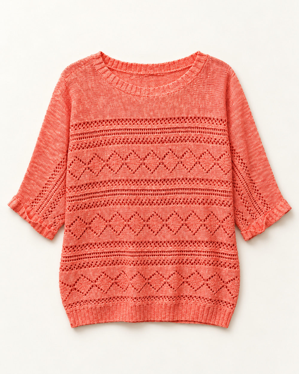 Coral women's preloved winter crop top, VW-CTP143