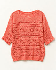 Coral women's preloved winter crop top, VW-CTP143