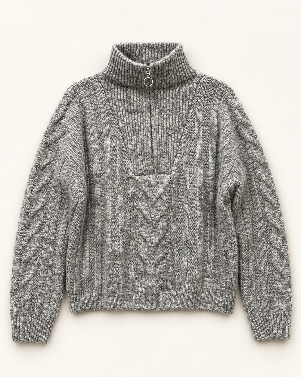 Grey women's preloved winter crop top, VW-CTP151