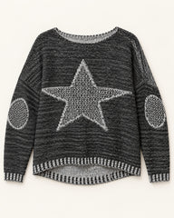 Charcoal & Silver women's preloved winter crop top, VW-CTP156