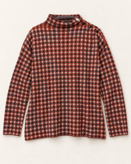 Rust, Black & Cream women's preloved winter crop top, VW-CTP175