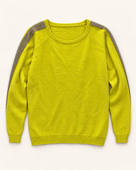 Neon Yellow & Grey women's preloved winter crop top, VW-CTP186