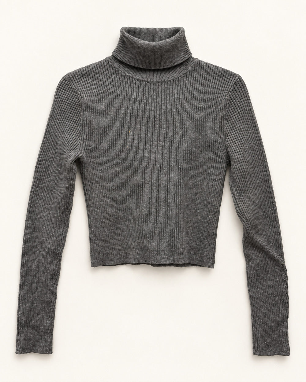 Charcoal Grey women's preloved winter crop top, VW-CTP189