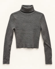 Charcoal Grey women's preloved winter crop top, VW-CTP189
