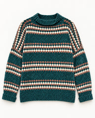 Teal & Taupe women's preloved heavy button cardigan, VW-HBC01