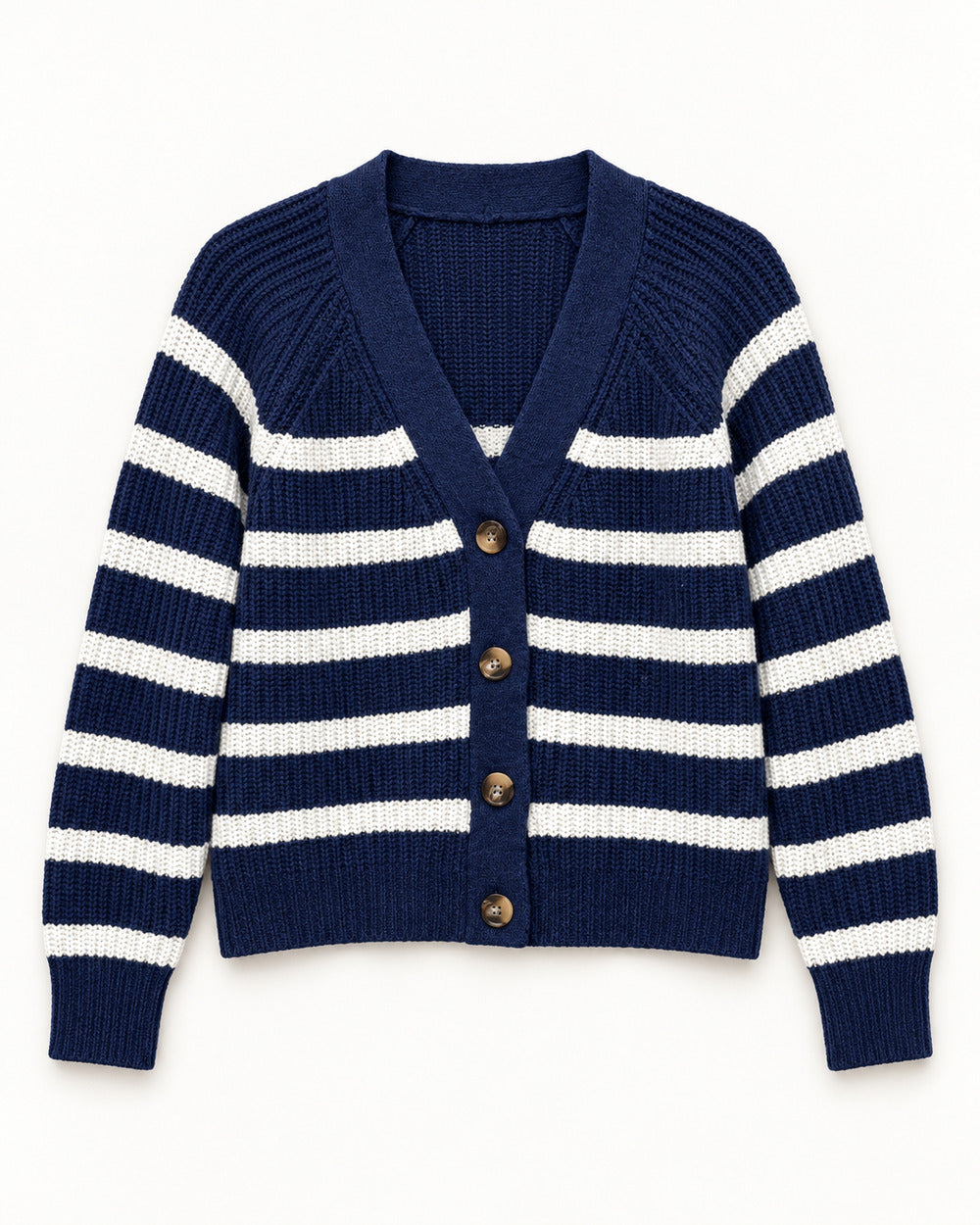Navy women's preloved heavy button cardigan, VW-HBC10