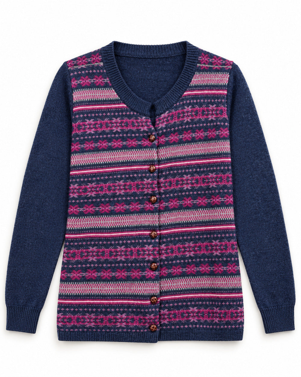 Navy & Plum women's preloved heavy button cardigan, VW-HBC107