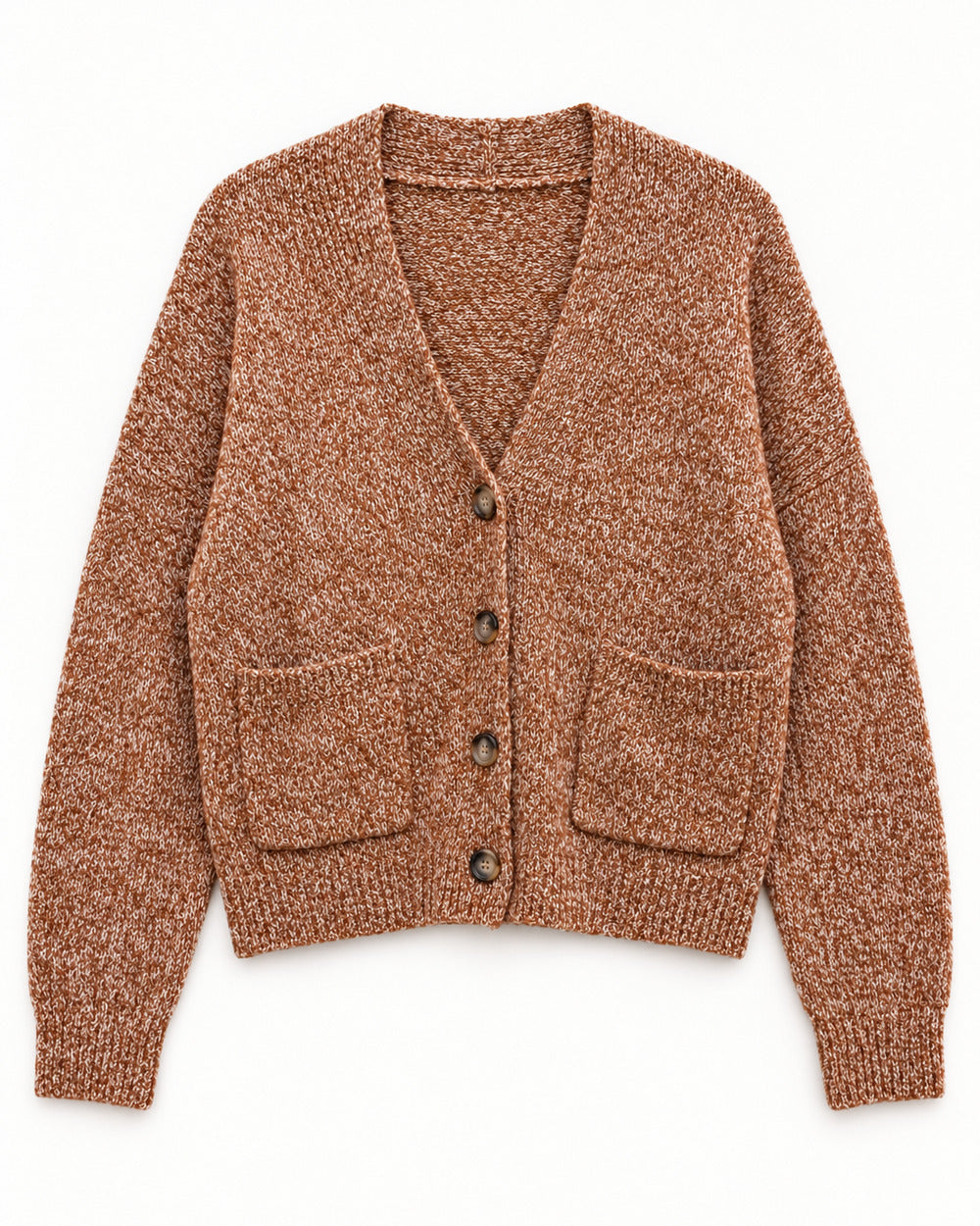 Camel & Brown women's preloved heavy button cardigan, VW-HBC109