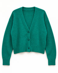 Teal women's preloved heavy button cardigan, VW-HBC112