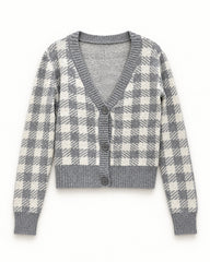 Grey women's preloved heavy button cardigan, VW-HBC114