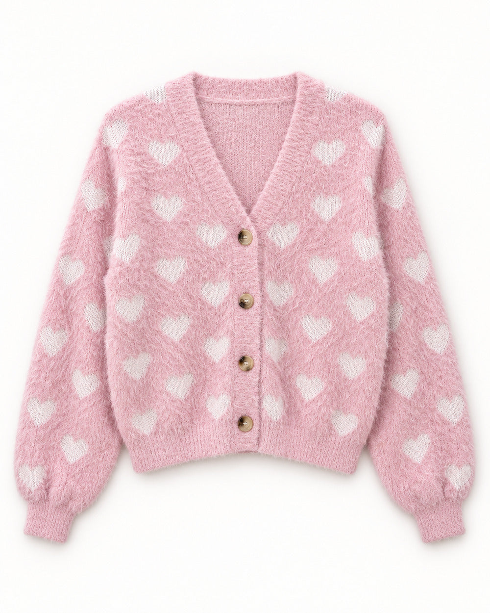 Blush Pink women's preloved heavy button cardigan, VW-HBC116