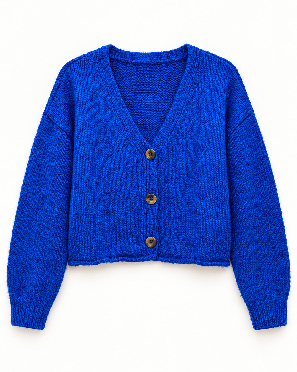 Blue women's preloved heavy button cardigan, VW-HBC123