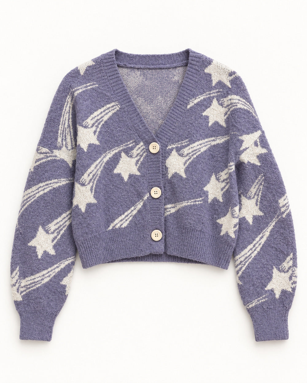 Lilac women's preloved heavy button cardigan, VW-HBC129