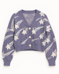 Lilac women's preloved heavy button cardigan, VW-HBC129