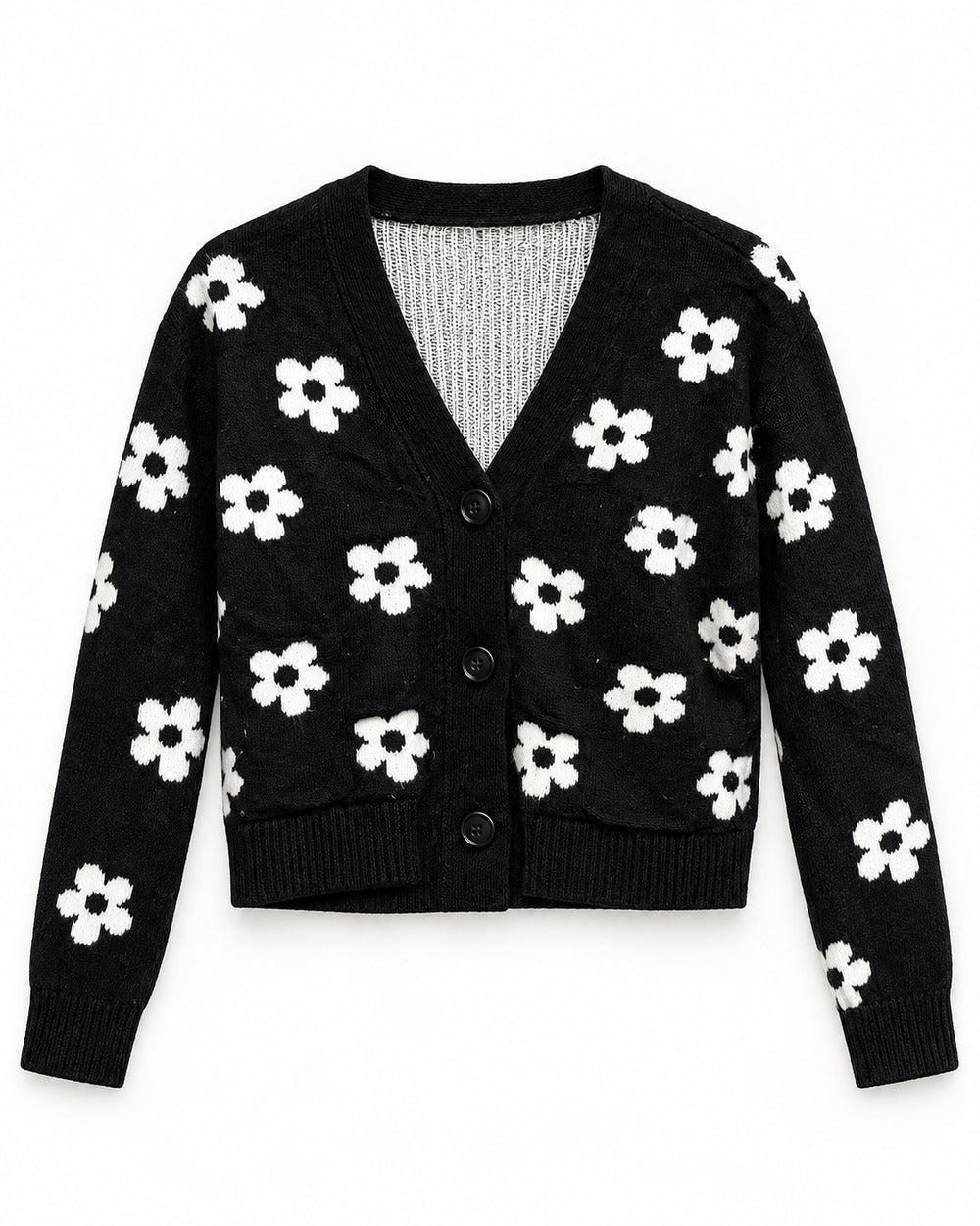 Charcoal Grey women's preloved heavy button cardigan, VW-HBC130