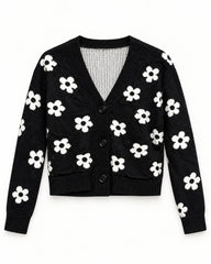 Charcoal Grey women's preloved heavy button cardigan, VW-HBC130