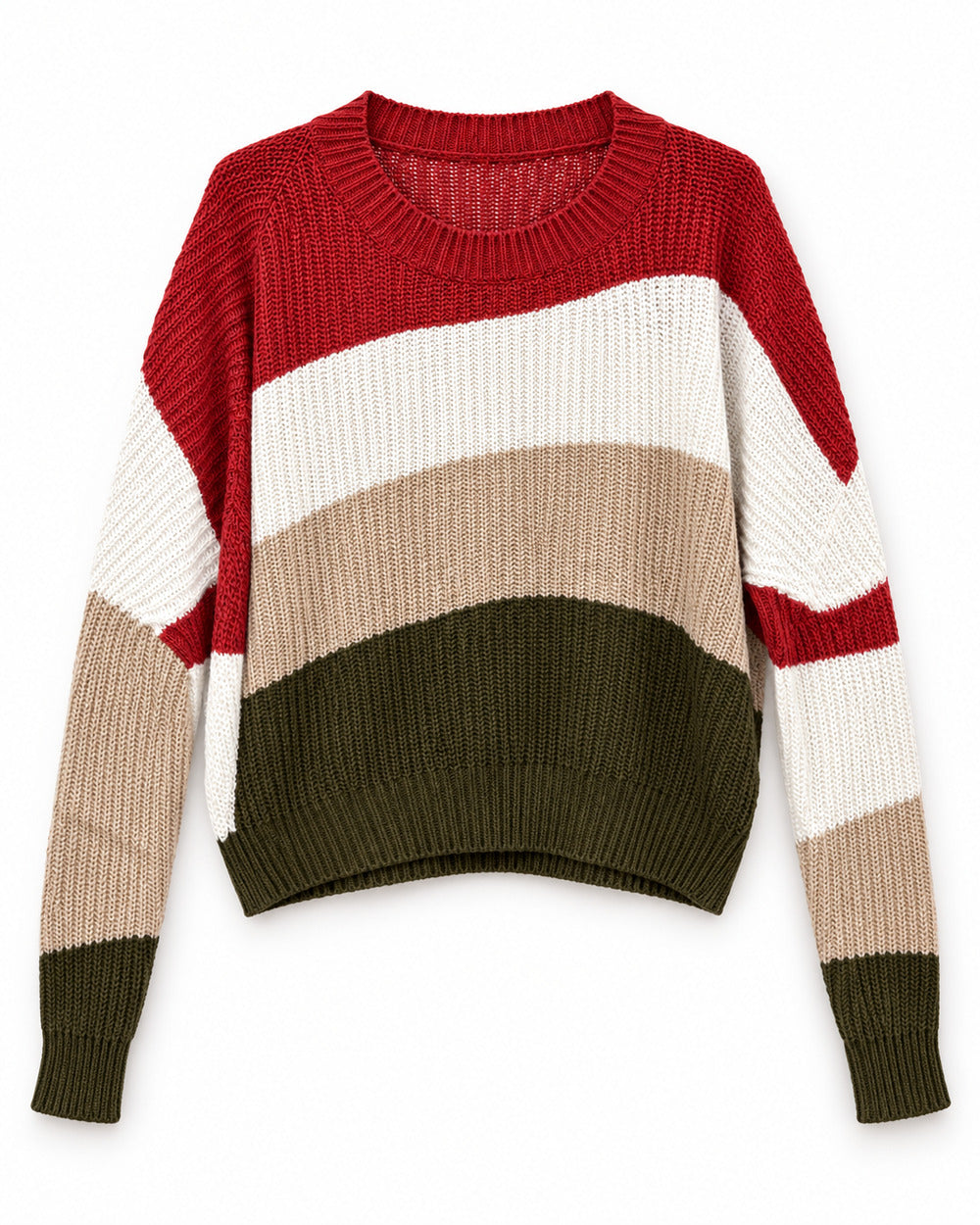 Olive & Beige women's preloved heavy button cardigan, VW-HBC138