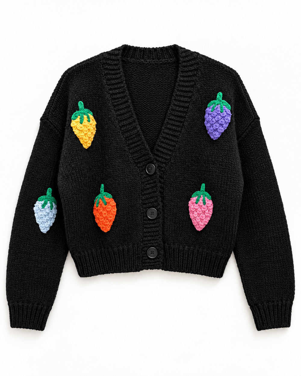 Charcoal Grey & Black women's preloved heavy button cardigan, VW-HBC140