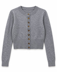 Grey & Charcoal Grey women's preloved heavy button cardigan, VW-HBC144