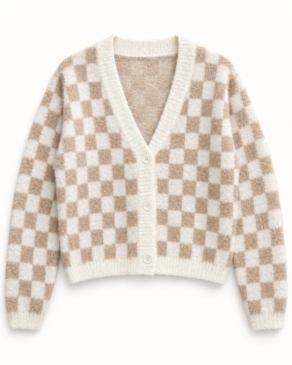White women's preloved heavy button cardigan, VW-HBC145