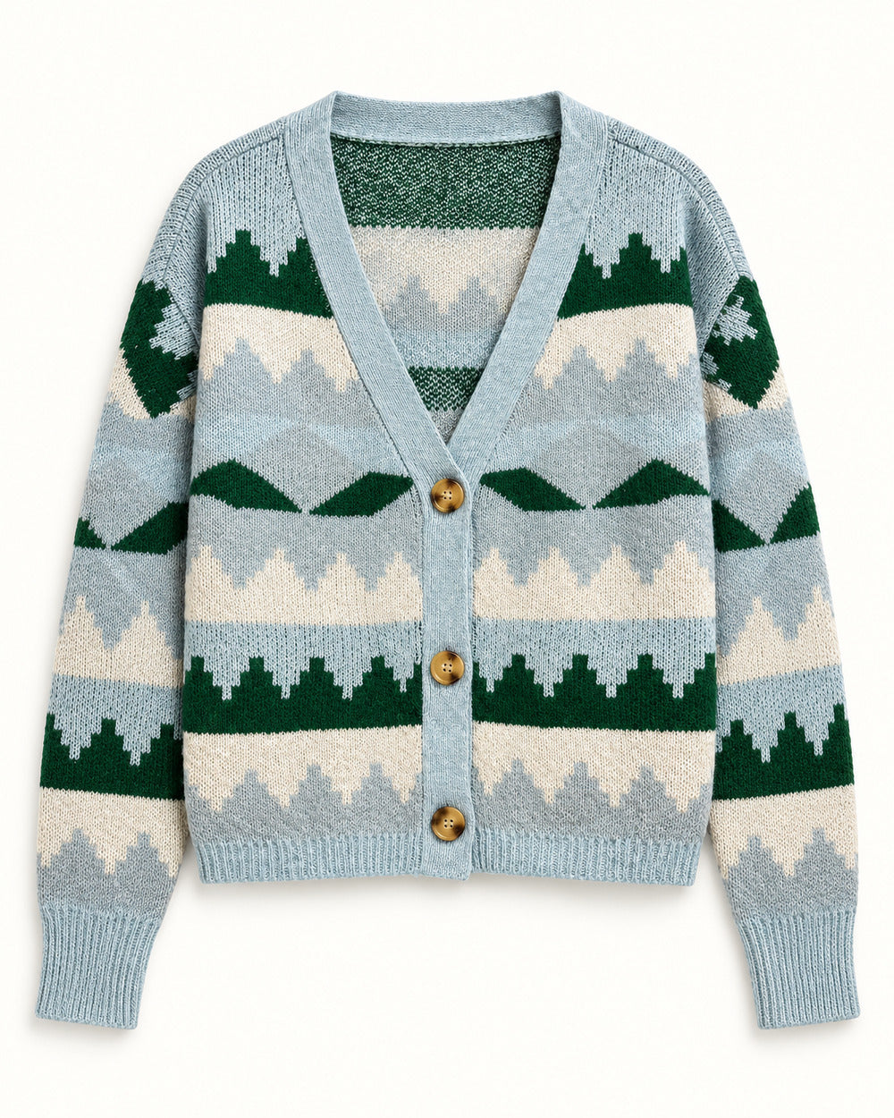 Forest Green women's preloved heavy button cardigan, VW-HBC159