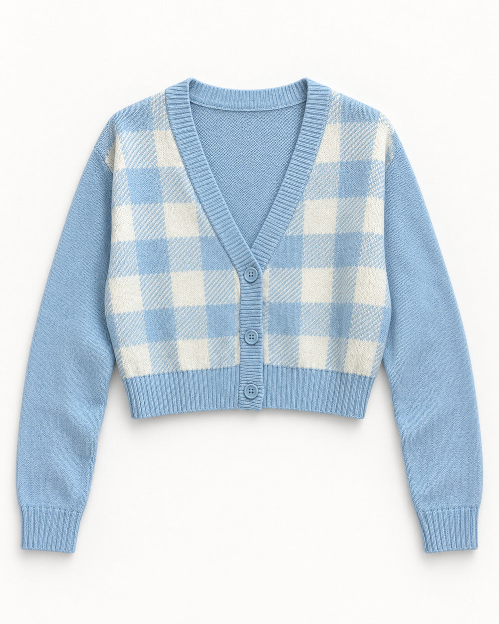 Powder Blue & Mint Green women's preloved heavy button cardigan, VW-HBC165