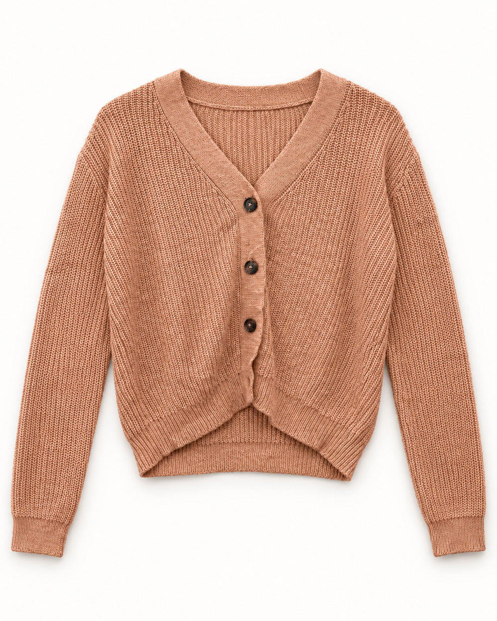Camel & Beige women's preloved heavy button cardigan, VW-HBC17