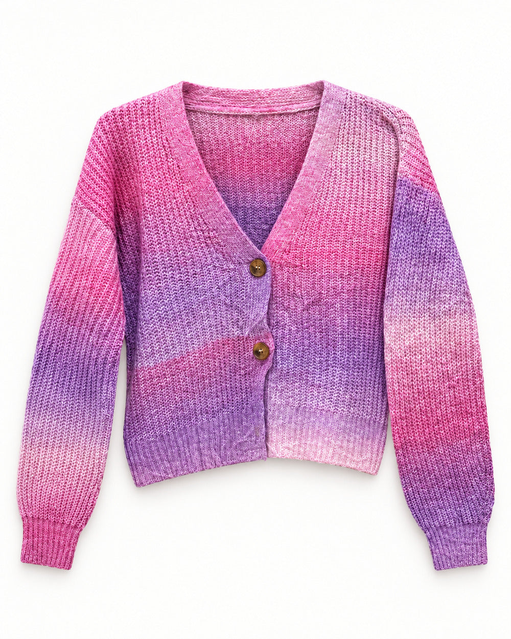 Lilac & Pink women's preloved heavy button cardigan, VW-HBC170