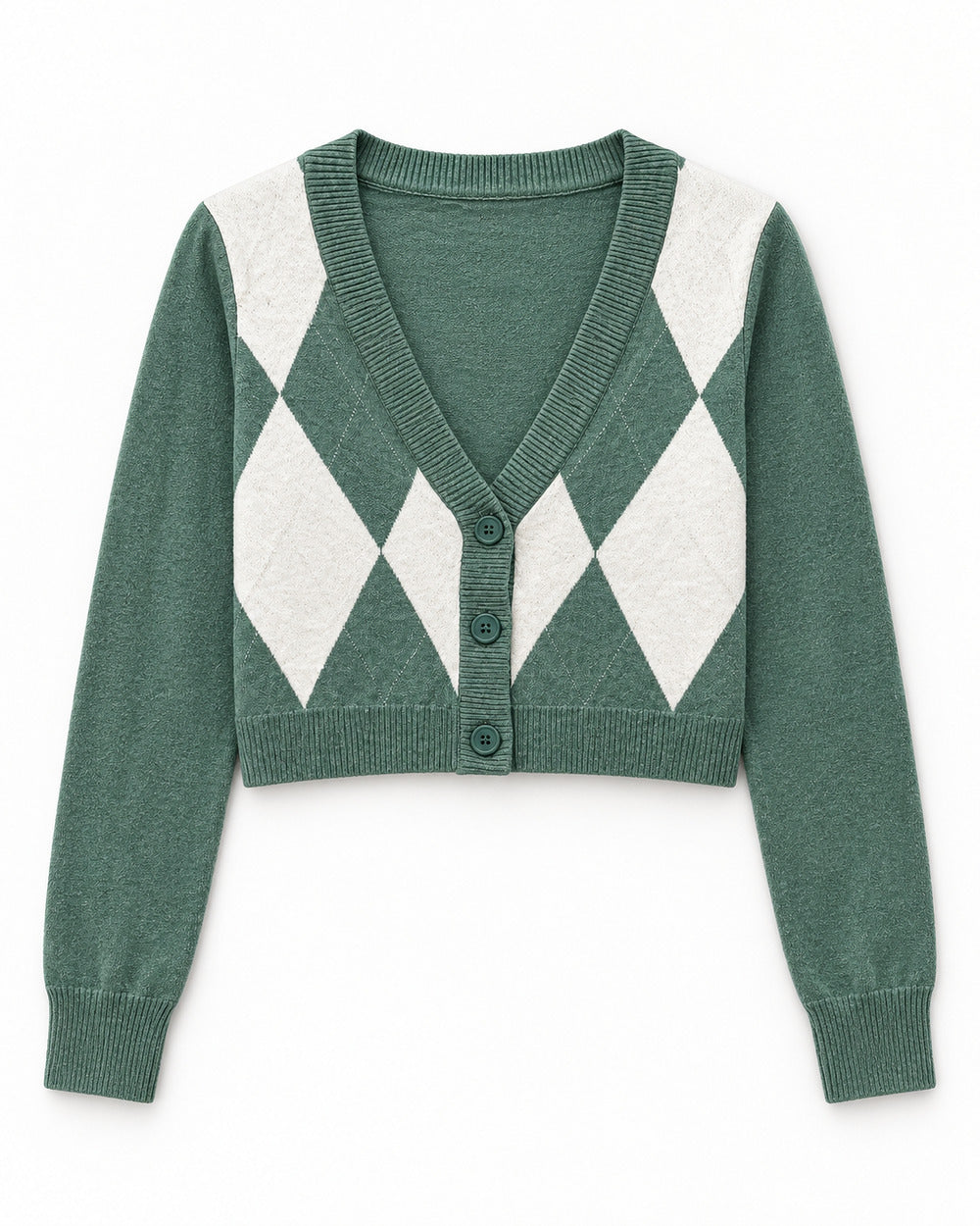 Mint Green women's preloved heavy button cardigan, VW-HBC175