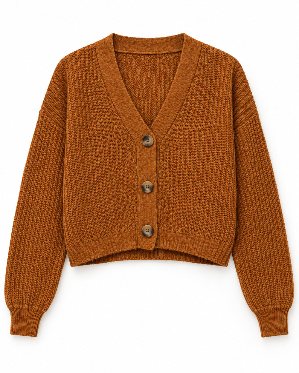 Rust women's preloved heavy button cardigan, VW-HBC188