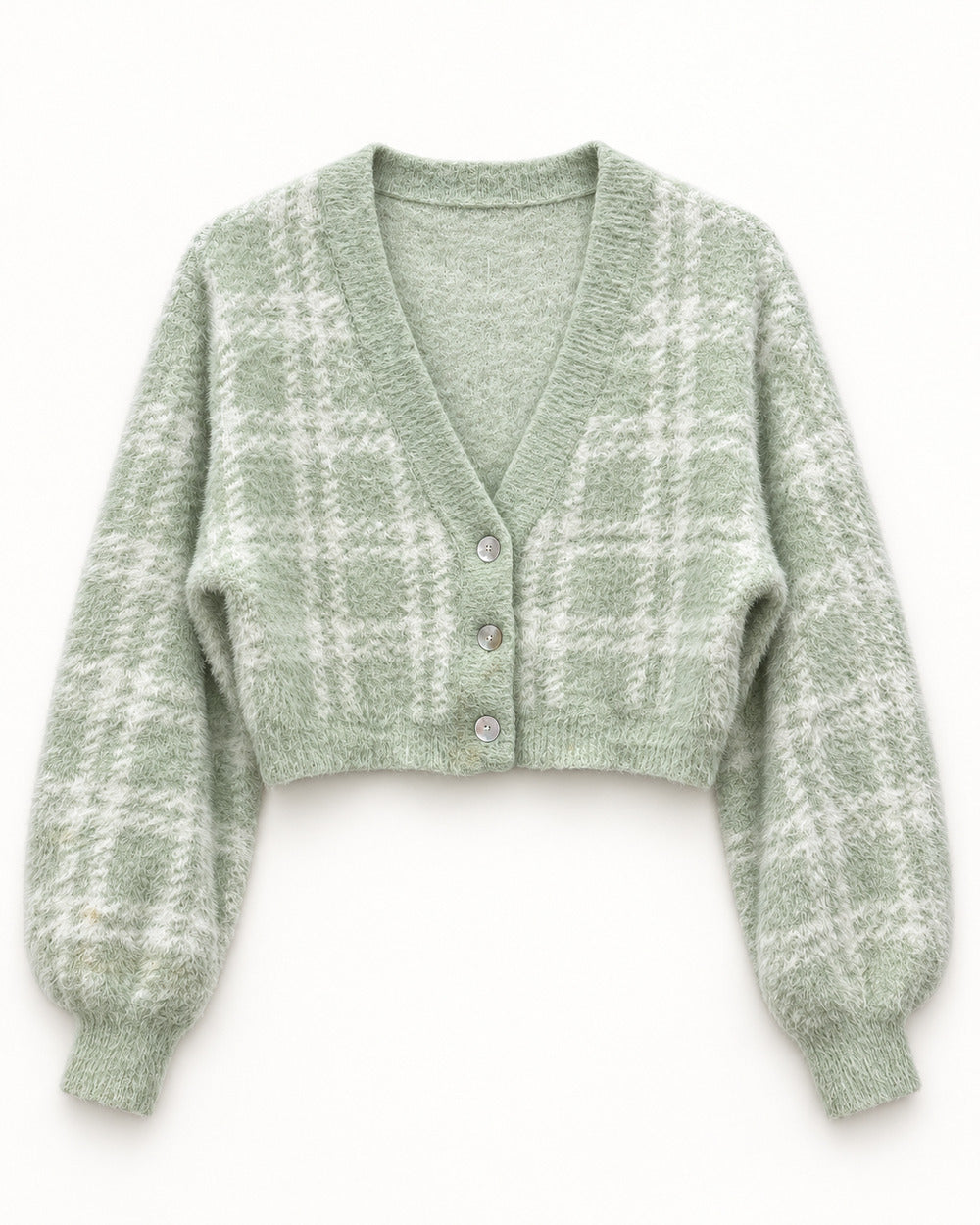 White women's preloved heavy button cardigan, VW-HBC200