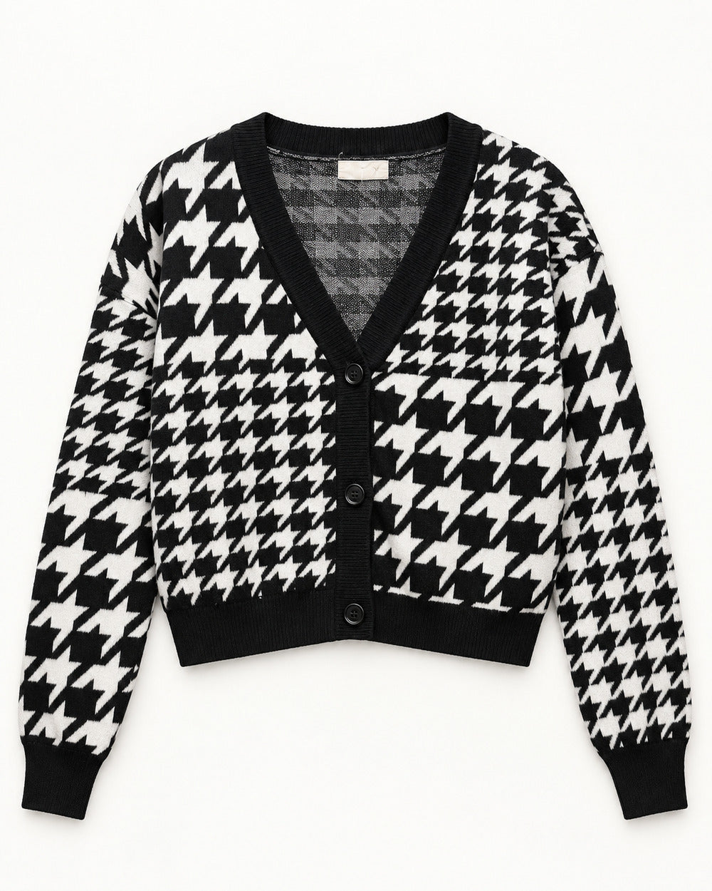 Black women's preloved heavy button cardigan, VW-HBC203