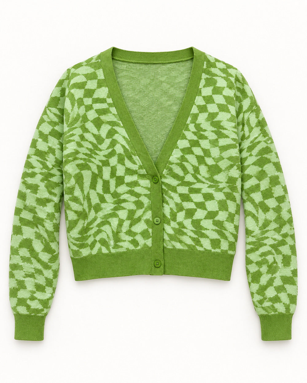 Olive women's preloved heavy button cardigan, VW-HBC204