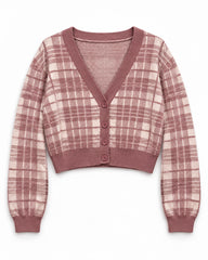 Pink & Blush Pink women's preloved heavy button cardigan, VW-HBC205