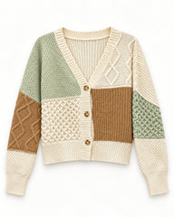 Camel women's preloved heavy button cardigan, VW-HBC206
