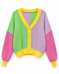 Pink & Blush Pink women's preloved heavy button cardigan, VW-HBC209