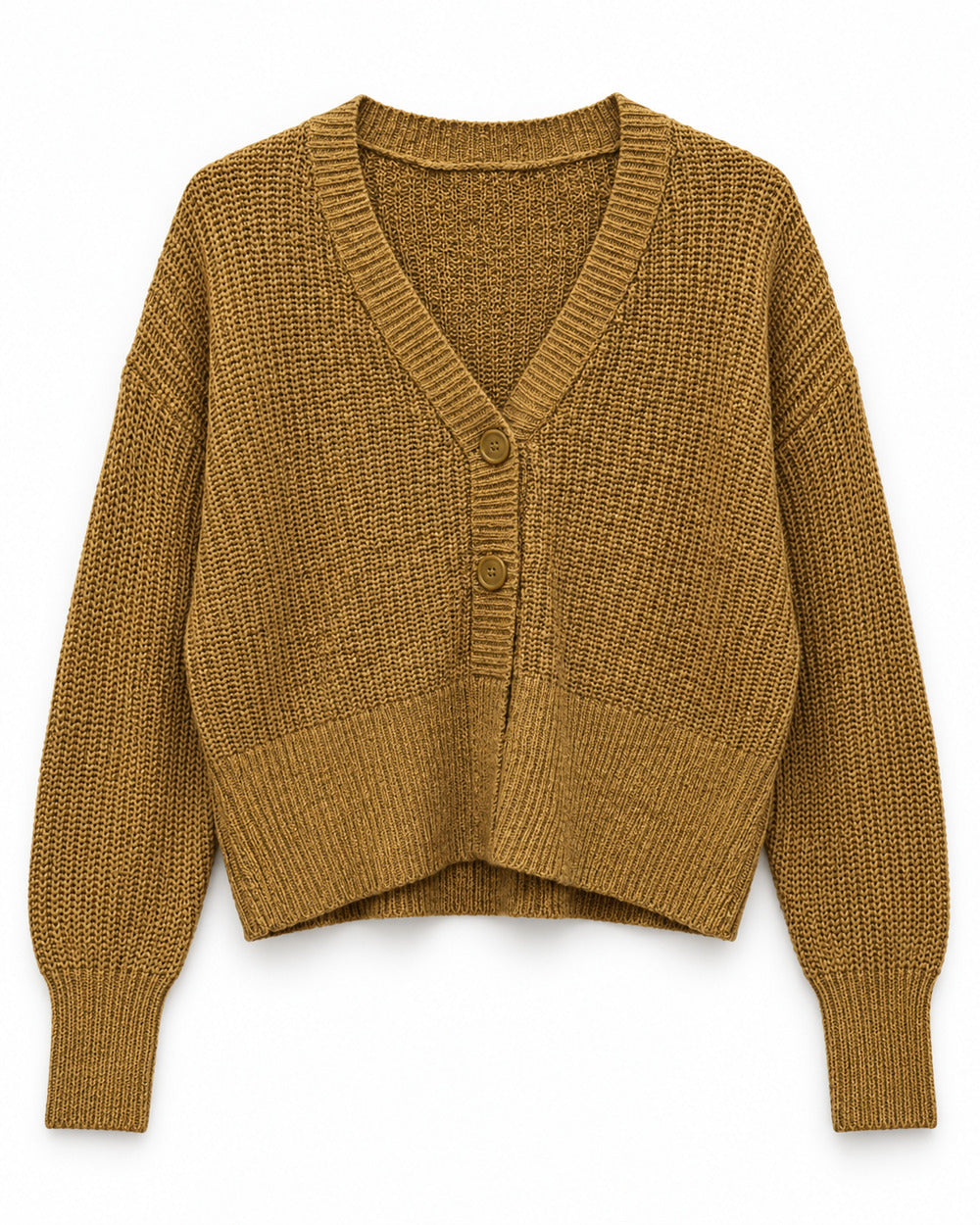 Camel & Rust women's preloved heavy button cardigan, VW-HBC214