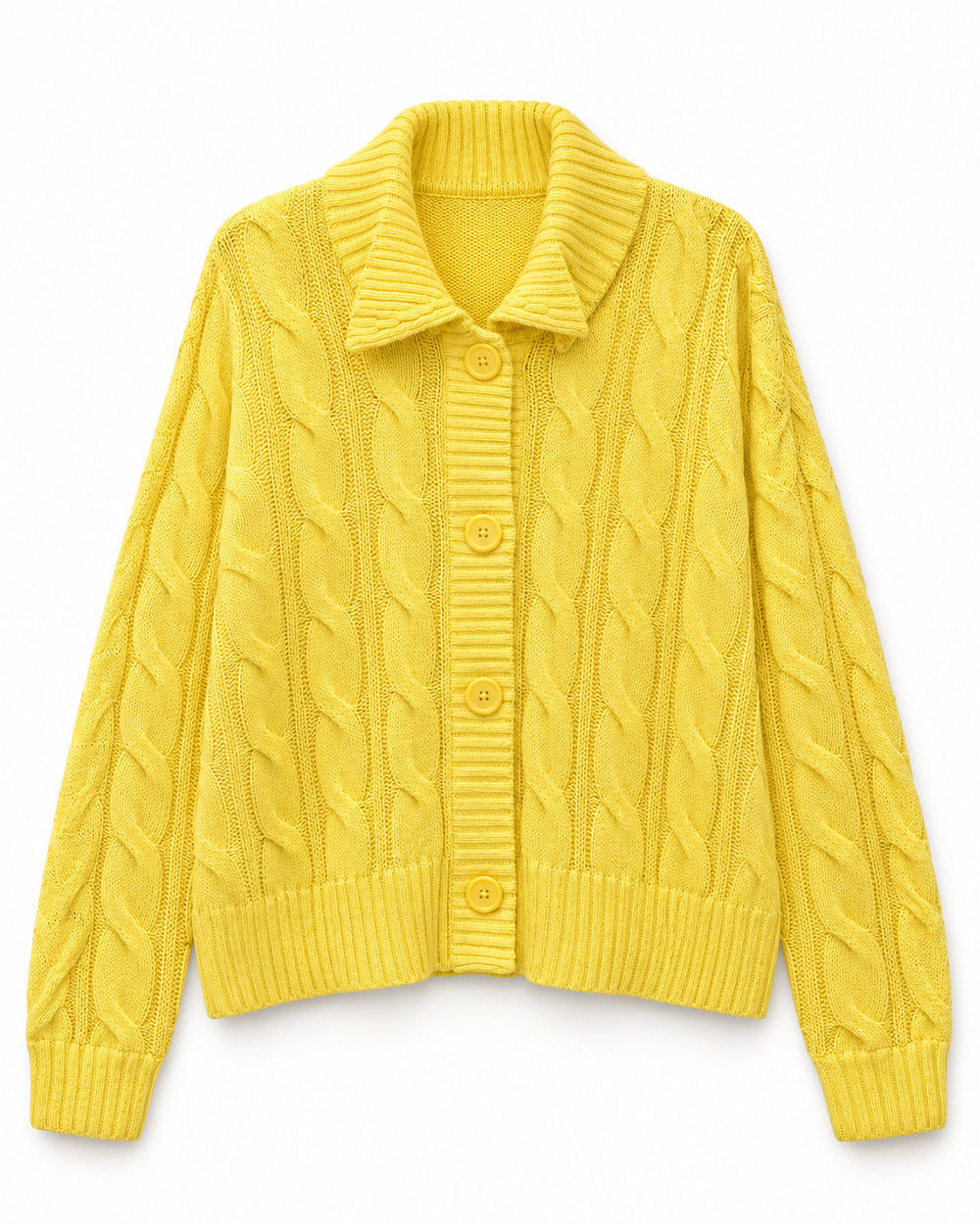 Yellow women's preloved heavy button cardigan, VW-HBC216