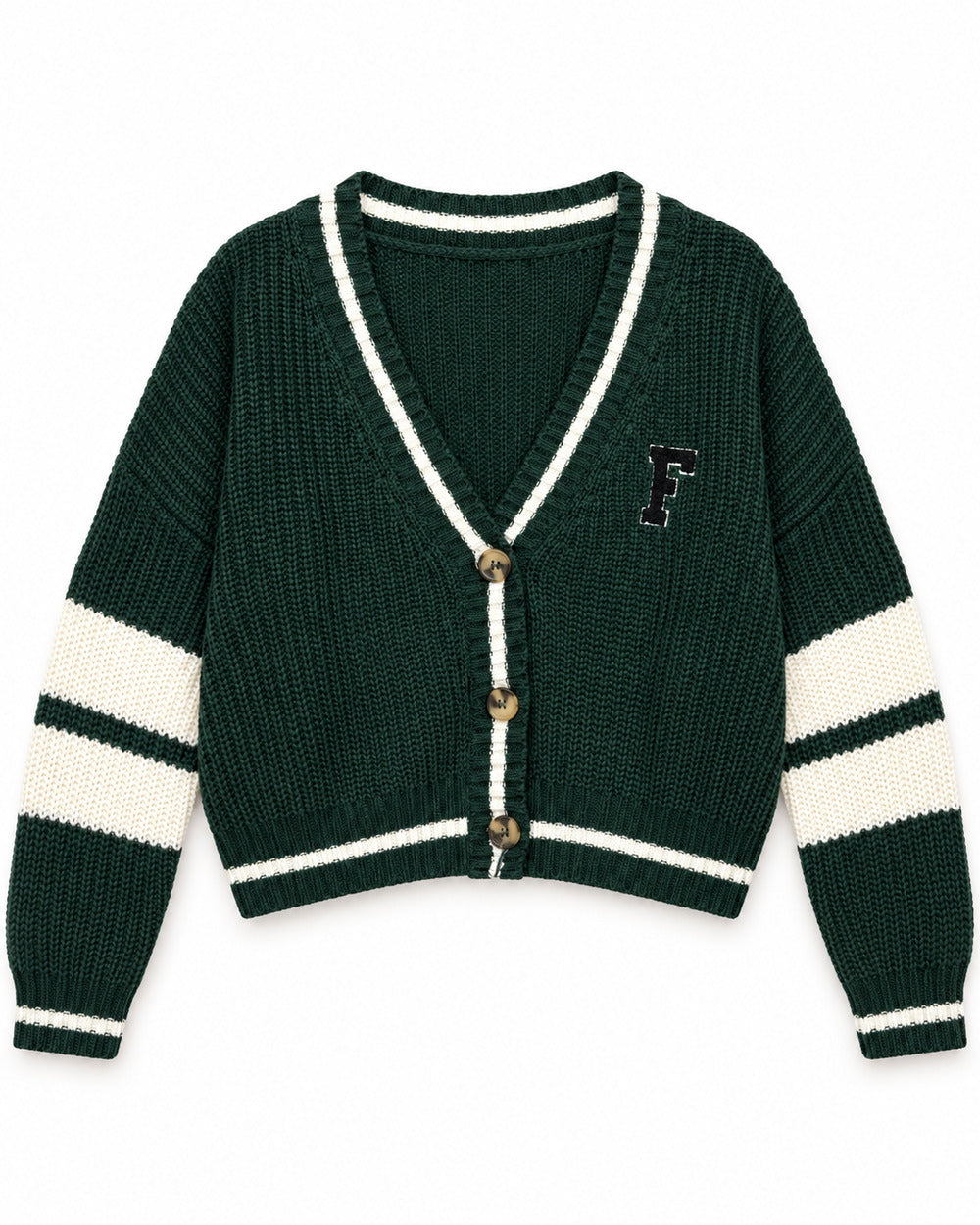 Forest Green & Mint Green women's preloved heavy button cardigan, VW-HBC218