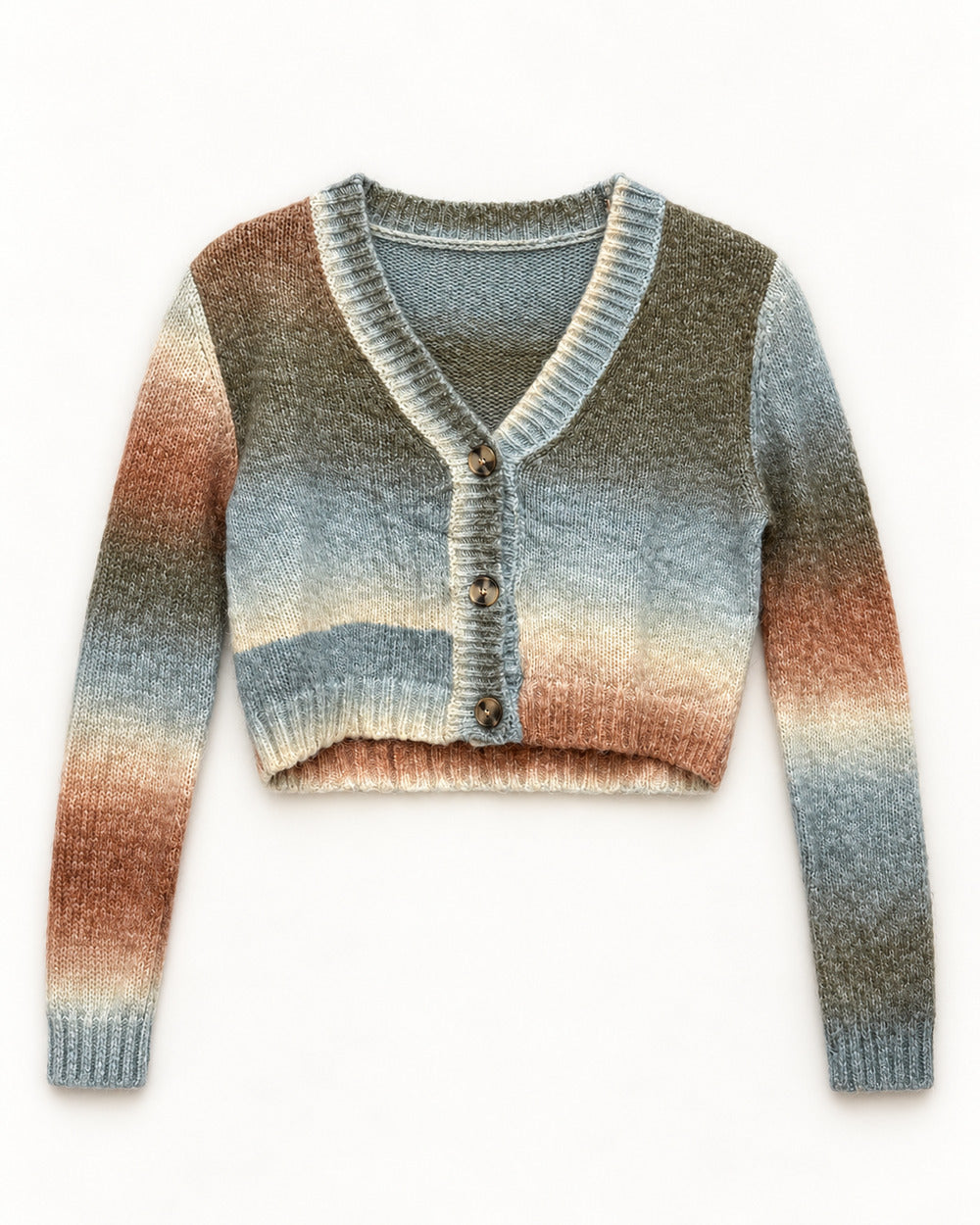 Taupe & Light Grey women's preloved heavy button cardigan, VW-HBC22