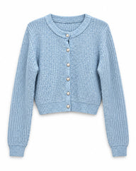 Powder Blue women's preloved heavy button cardigan, VW-HBC221