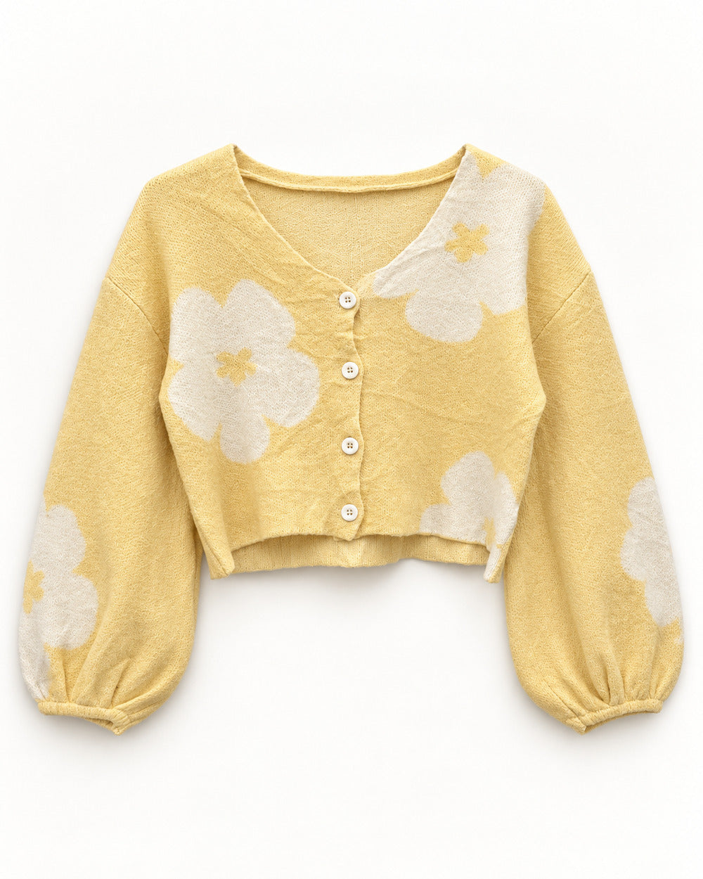 Beige women's preloved heavy button cardigan, VW-HBC224