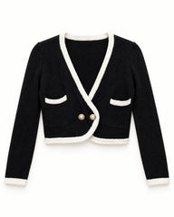 Charcoal Grey & Taupe women's preloved heavy button cardigan, VW-HBC225