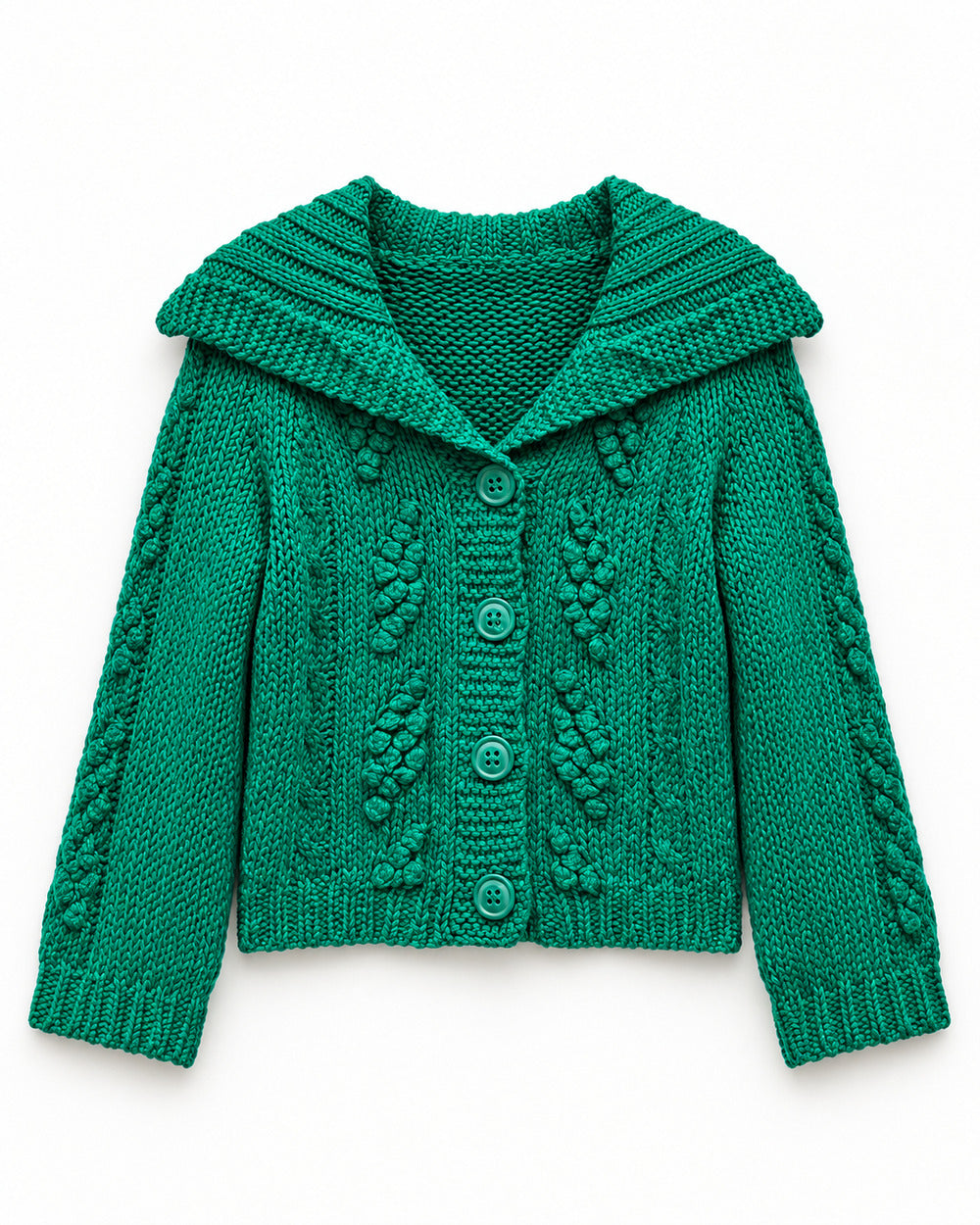 Teal women's preloved heavy button cardigan, VW-HBC231