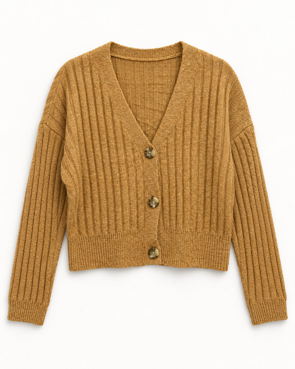 Camel & Rust women's preloved heavy button cardigan, VW-HBC24