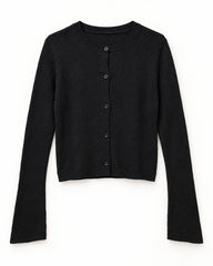 Charcoal Grey & Black women's preloved heavy button cardigan, VW-HBC241