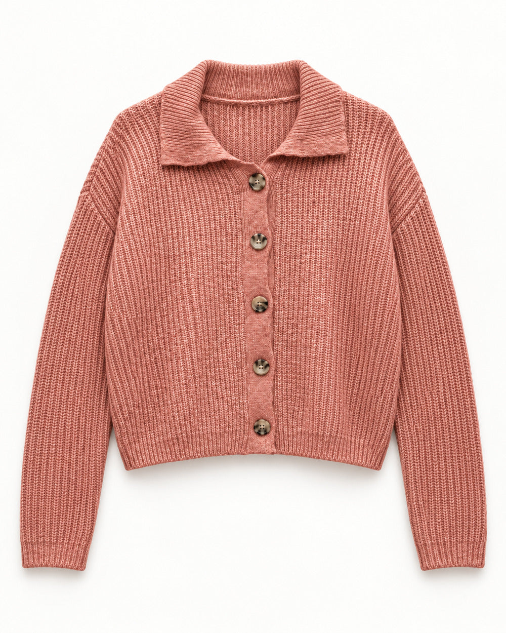 Coral & Blush Pink women's preloved heavy button cardigan, VW-HBC242