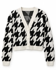 Black women's preloved heavy button cardigan, VW-HBC245