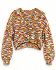 Cream & Beige women's preloved heavy button cardigan, VW-HBC25